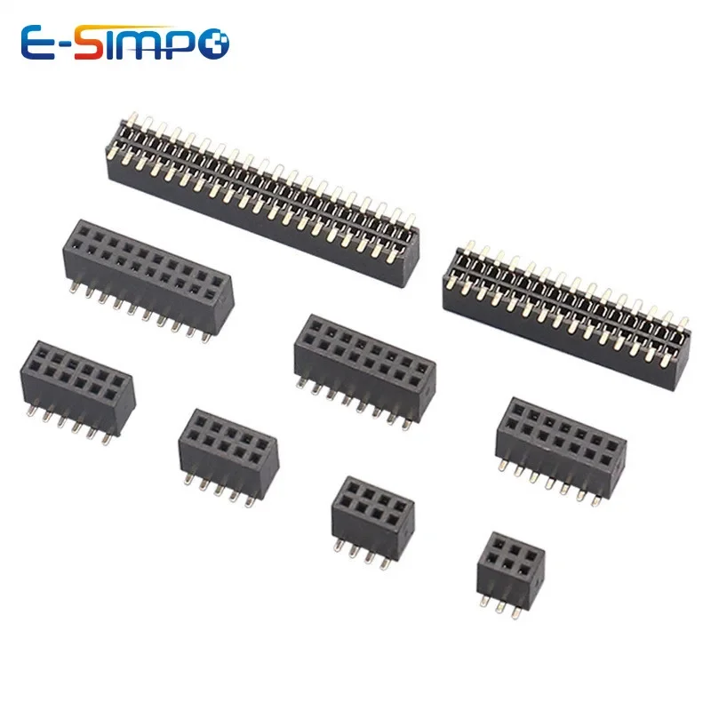 50pcs 1.27mm SMD Type Double Row PH 4.3mm 2*3/4/5/6/8/10/20/40/50P SMT Rohs Golden-Plate Female Header Connector Socket