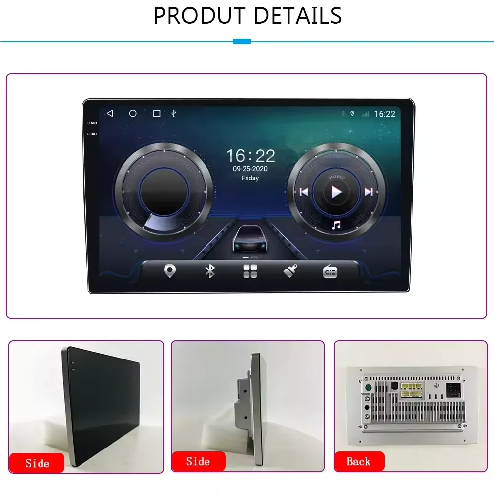 TS10 Universal Screen Car DVD Player, 2K QLED, 8Core, 64GB, 128GB, 10.36 Polegada, 2000x1200