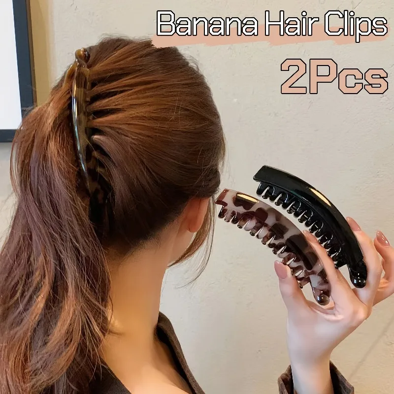 2 Pezzi Fermaglio Per Capelli A Forma Di Banana, Fermaglio A Forma Di Pesce Per Donna, Accessori Per Capelli, Fermagli A Molla, Fermagli Per Coda Di Cavallo, Copricapo