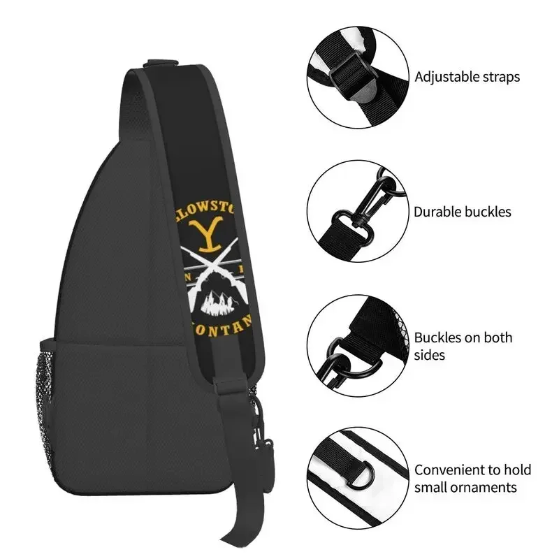 حقيبة ظهر عصرية من Yellowstone Dutton Ranch Guns Crossbody Sling للرجال حقائب كتف على الصدر للسفر