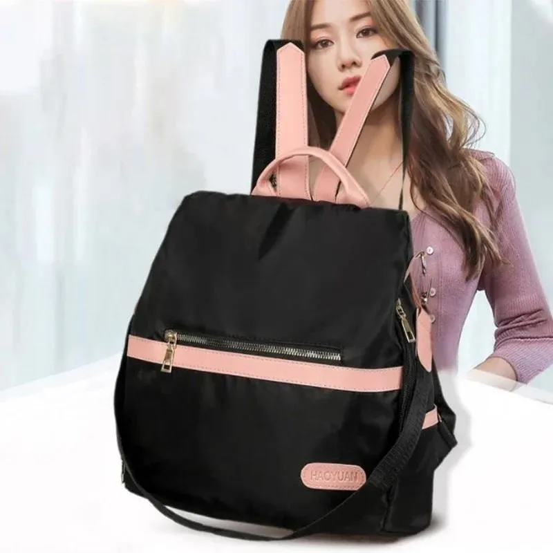 حار بيع الأزياء المضادة للسرقة على ظهره للنساء حقائب مدرسية عادية مع قلادة فتاة حقيبة كتف السفر الفتيات الحقائب المدرسية