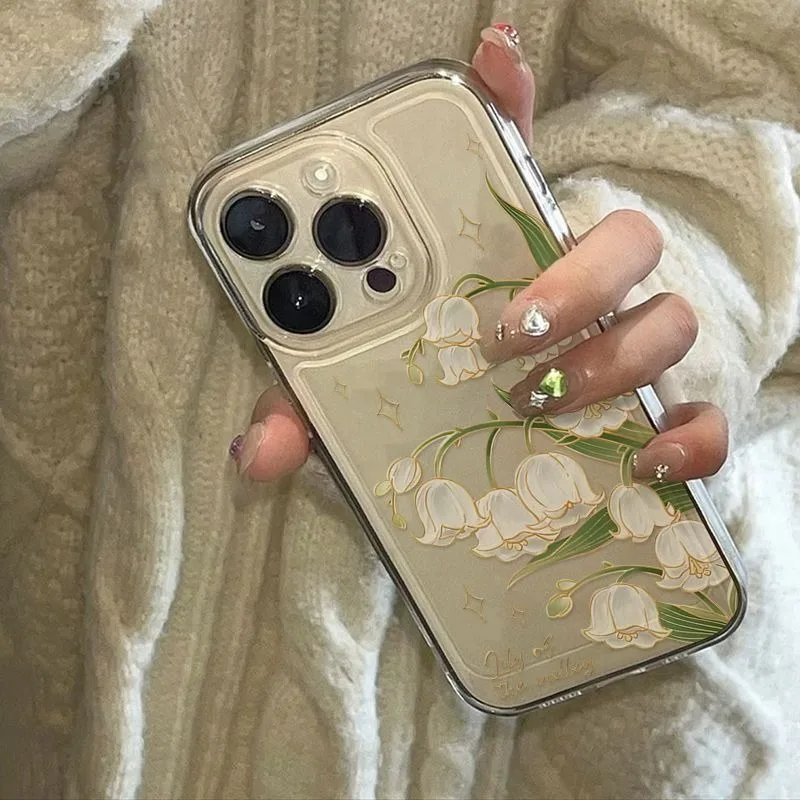 Fresh Flowers Cases Cover for IPhone 16 15 14 13 12 11 Pro Max 14 15 Plus Protection Back Cover Bumper Dustproof Non-Slip