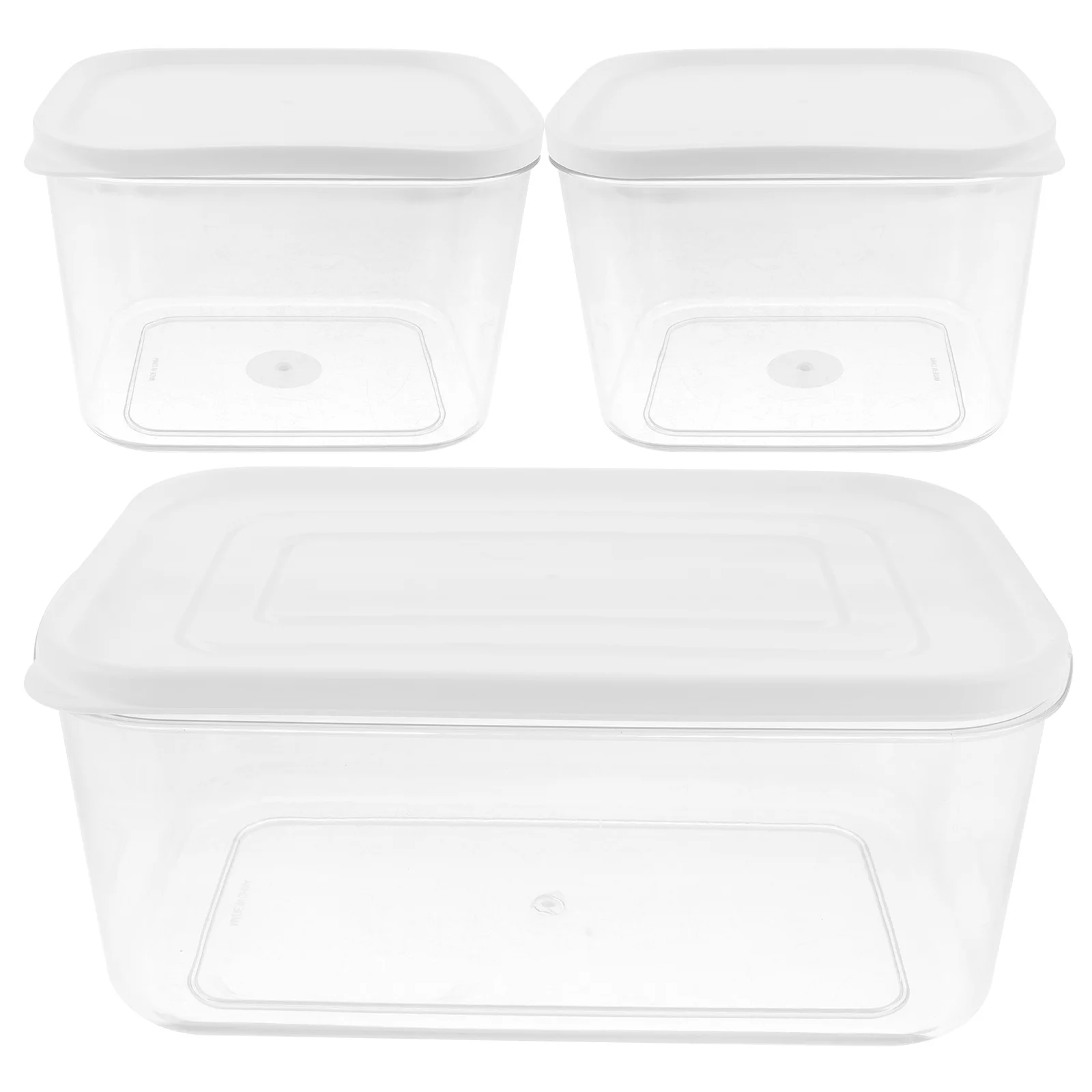 

3Pcs Fruit Vegetable Storage Containers Produce Saver Refrigerator Organizer Boxes Stackable Clear Food Containers