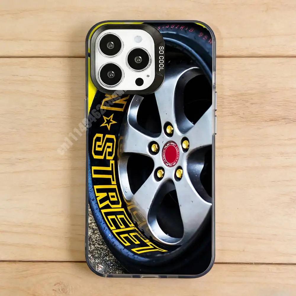 Modified Sport Car Wheel Rims Phone Case for iPhone 17 16 15 14 13 12 11 Pro Plus Max Mini X XS Air Stylish Cover