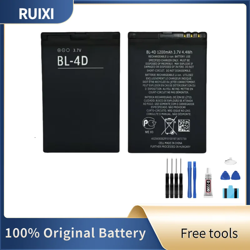 RUIXI New Phone BL-4D Battery For Nokia N97mini N8 N8-00 E5 E5-00 E7 E7-00 T7 T7-00 702T N5 808 Battery BL4D BL 4D Batteries