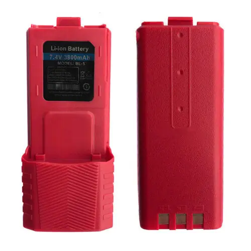 Bateria Li-ion para Walkie Talkie, Vermelho, Dupla Capacidade, Walkie Talkie, Novo, UV-5R, 7.4V, 3800mAh