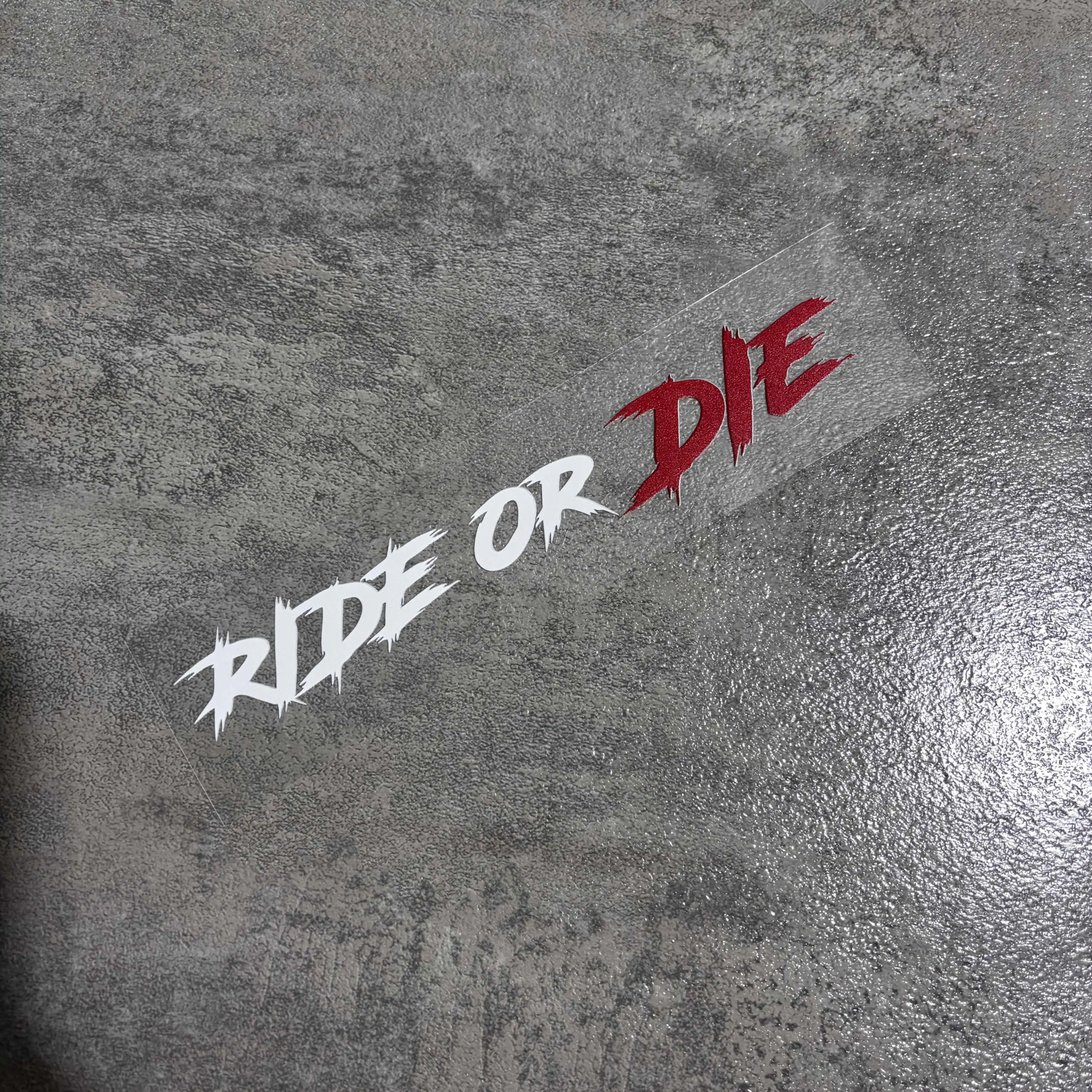 SC MOTO GN Ride or Die Lettering Sticker-Waterproof Vinyl Decal-Scratch Cover-Up Decoration.Fantasy Theme, Selfadhesive Design