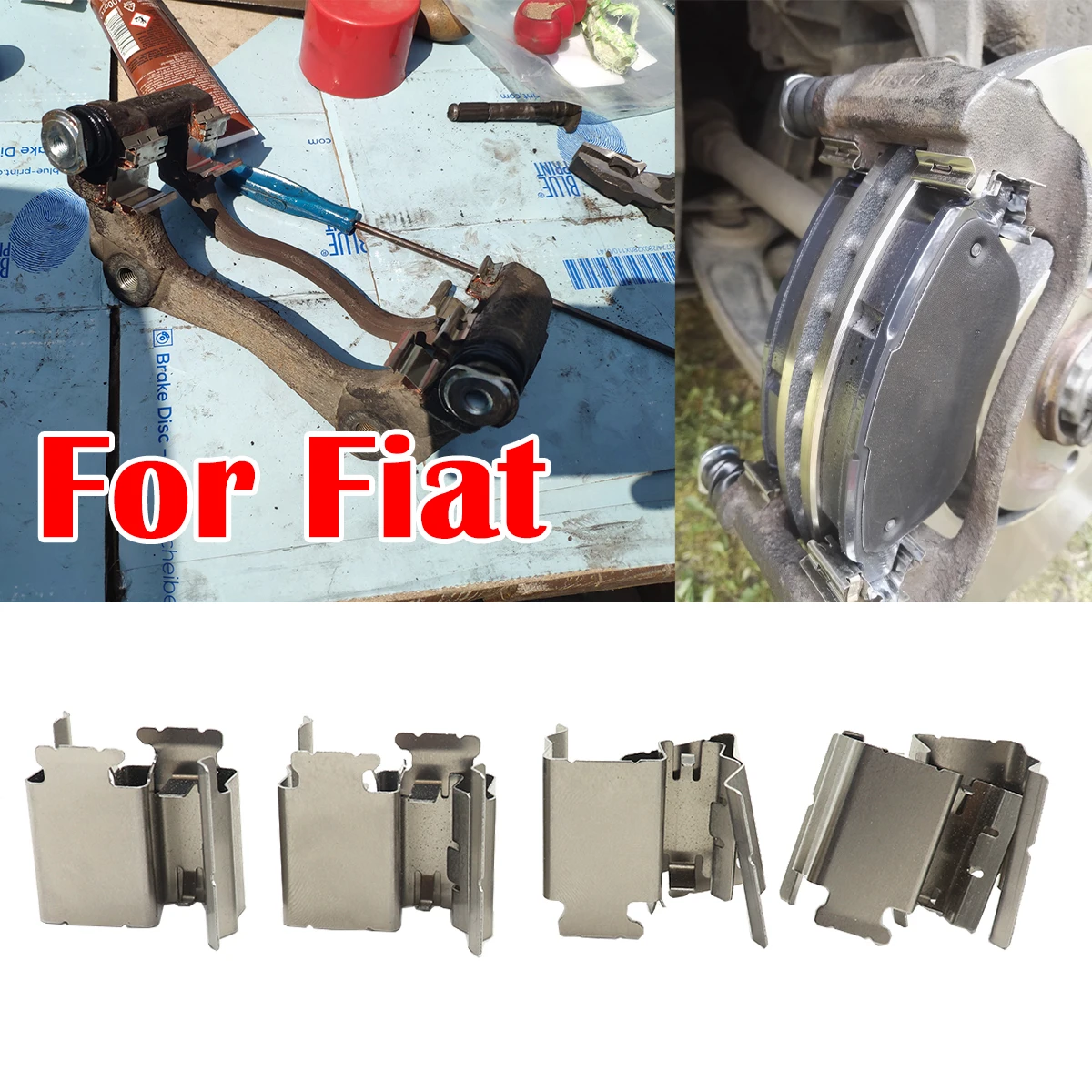 

8pcs For Fiat 500 BRAVO DUCATO IDEA MULTIPLA Car Brake Pad Fitting Shoe Hardware Shims Repair Kit Accessories Replacement Part