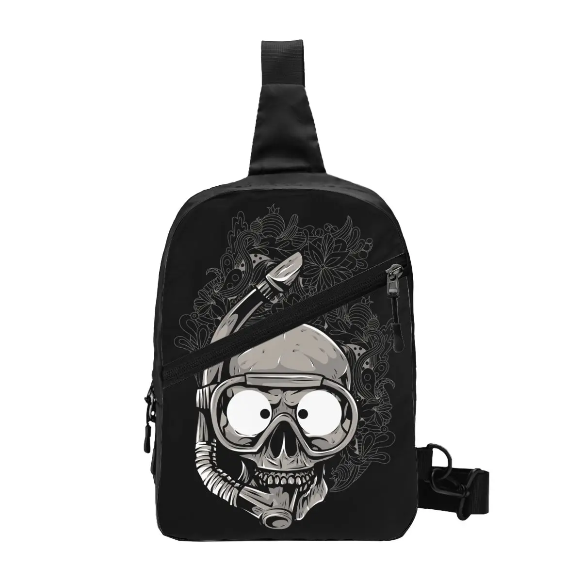 

Custom Casual Scuba Skull Dive Diver Crossbody Sling Backpack Men Shoulder Chest Bag for Traveling