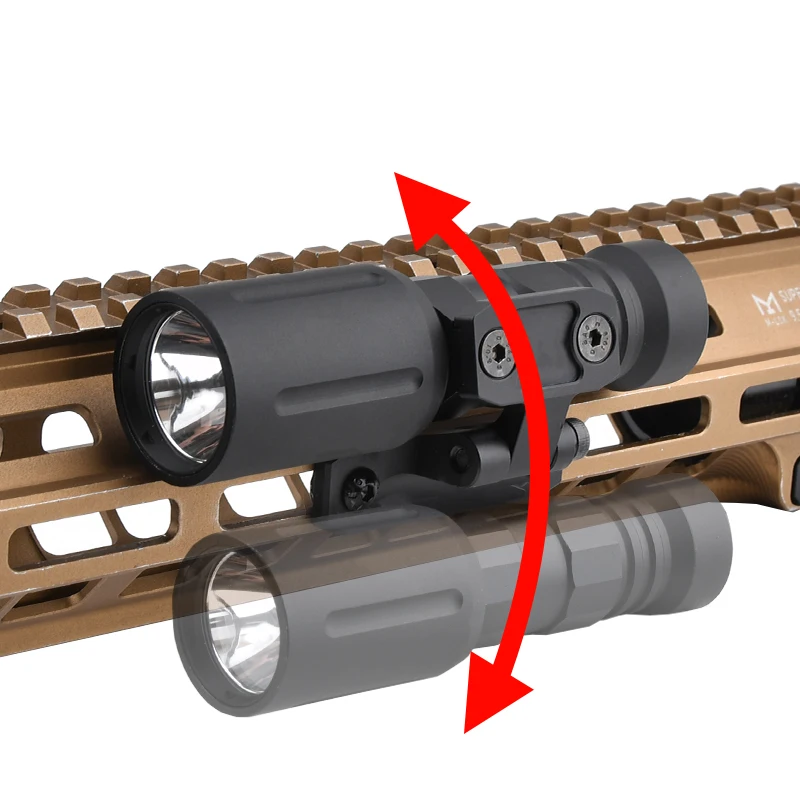 Tactical Metal Overbore Swvl Scout Light Mount for Mlok Keymod Picatinny Rail Modlit PLHv2 Surefir flashlight AXON Dual Switch