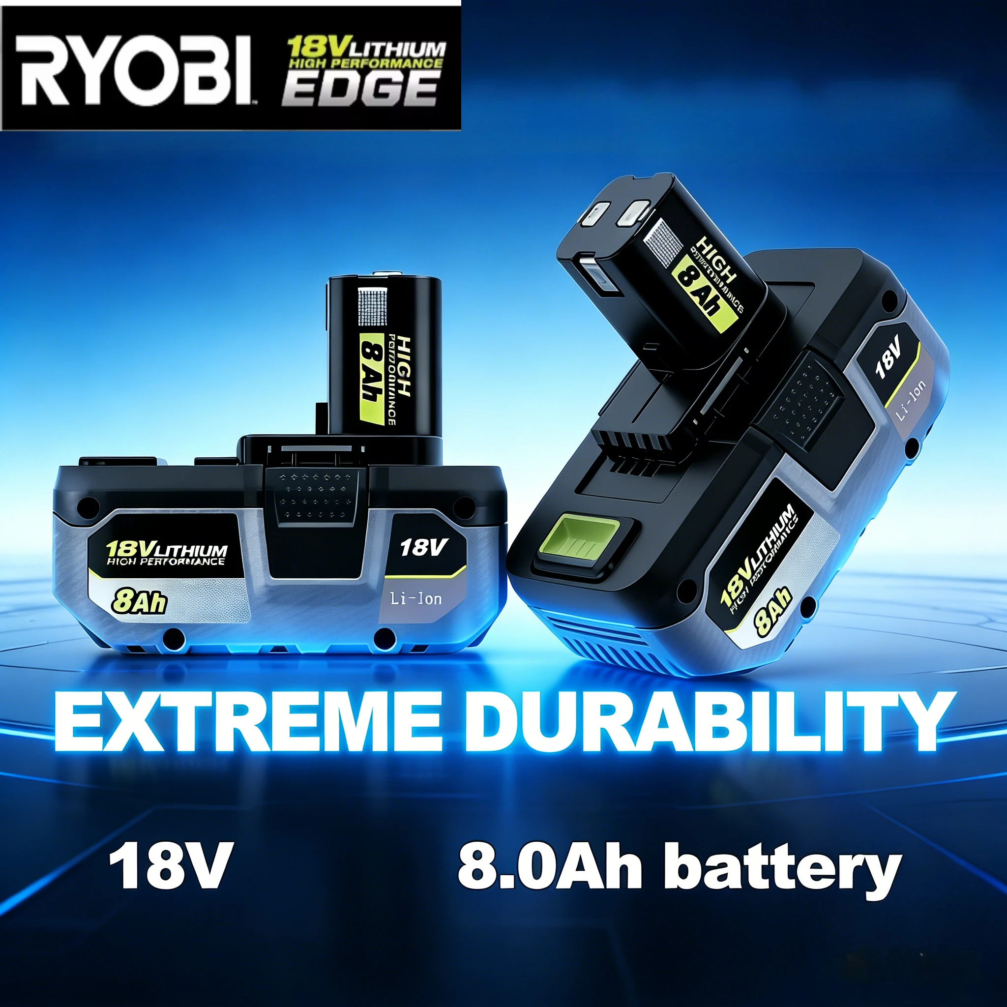 

6000 mA 18V is suitable for Ryobi P108 lithium ion battery P103 P104 P107 BPL1820 RB18L50 power tool battery+charger.