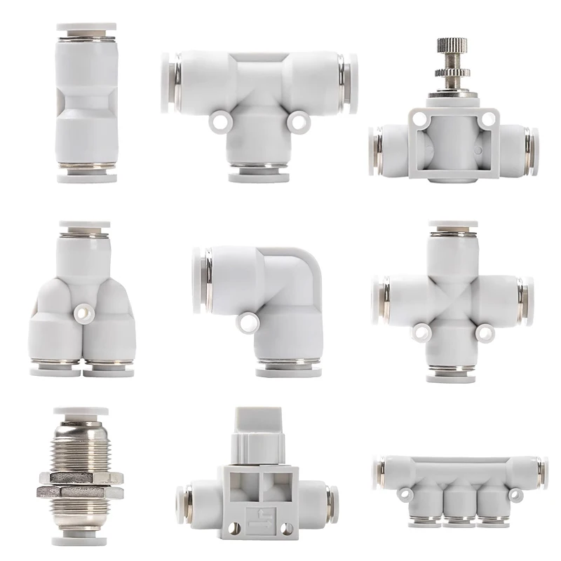 Quick Connector of Trachea PU Through PE Tee PY Pneumatic High-Pressure Hose Quick Connector 4 6 8 10mm