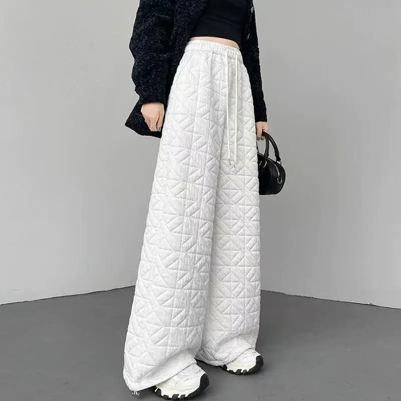 

Cotton pants women's outer wear 2025 new autumn and winter velvet pants loose drape casual wide-leg thickened velvet pants