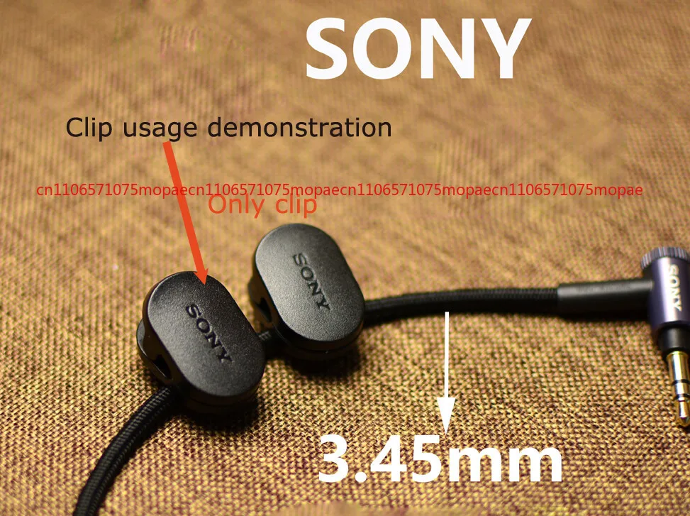 Clip de câble pour casque d'écoute Sony d'origine et crochet d'oreille coudé pour cordon Sony MUC-M12SB1