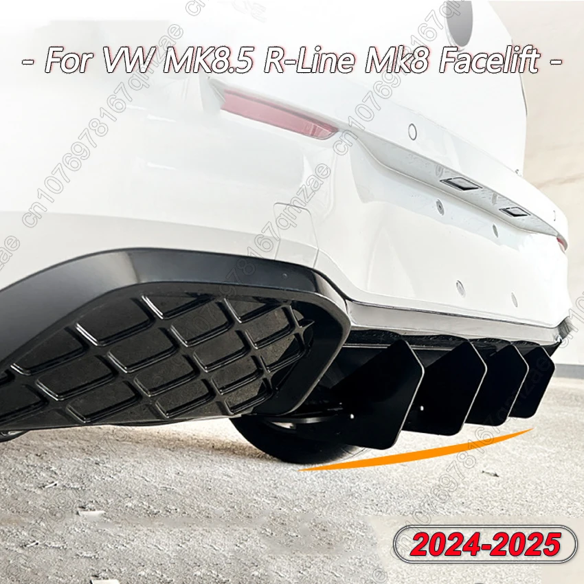

4-комп. диффузор для заднего бампера для Volkswagen VW MK8 Facelift MK8.5 R-Line 2024-2025 Estate R-Line, черный спойлер из АБС-пластика, тюнинг