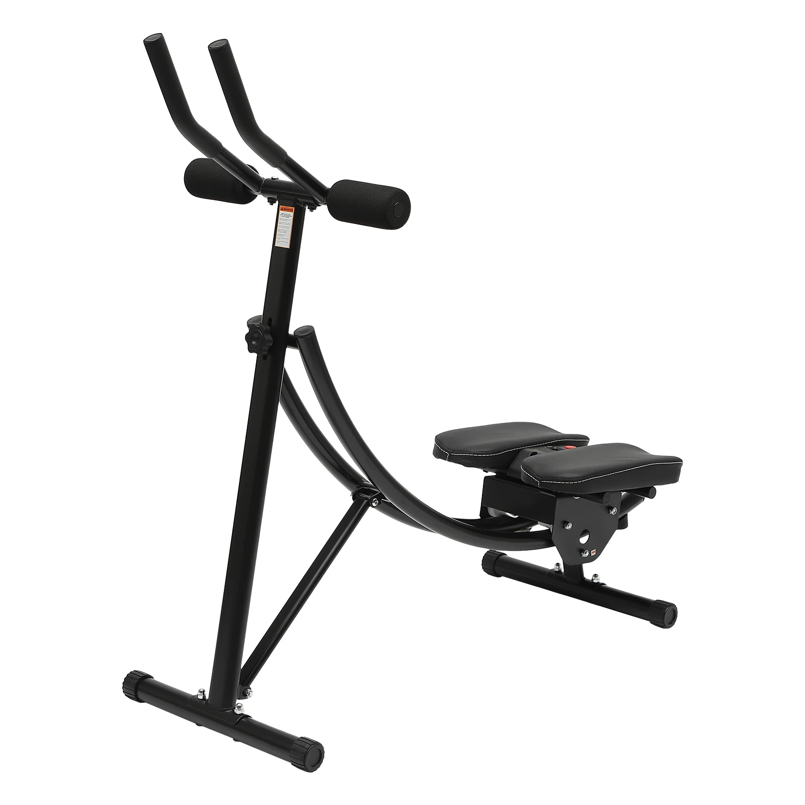 Ab Exercise, Ab Machine, Abdominal Trainer, Dual Track Foldable Crunch Equipment, Carbon Steel Frame, Extended Knee Pad, Triangle Reinforced Structure, Compact Home Fitness Tool, Safe Knee Protection, Space Saving, Easy Storage, Core Training