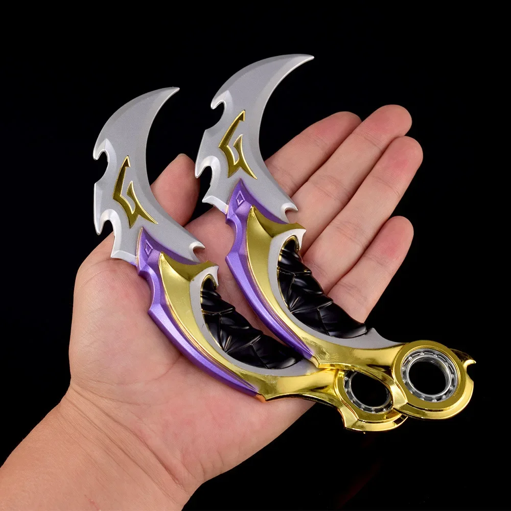 17cm Valorant Karambit Reaver EP5 Rotatable Claw Knives Weapon Model Metal Toy Sword Samurai Blunt Safe Ornament Gift Collection