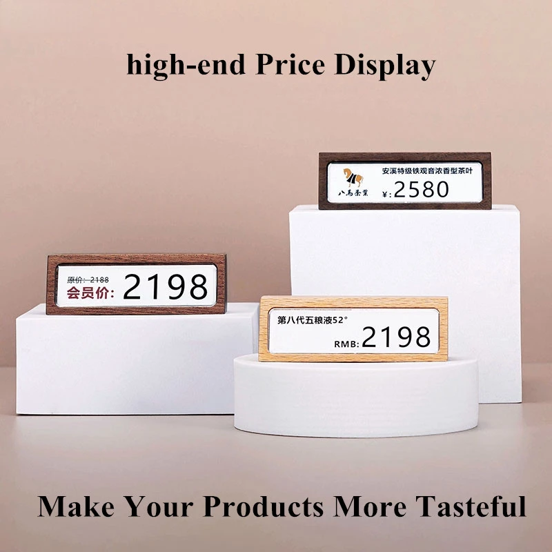 68x18mm Wood Mini Price Label Paper Holder Display Stand Sign Holder Storage Organizer Price Card Tags