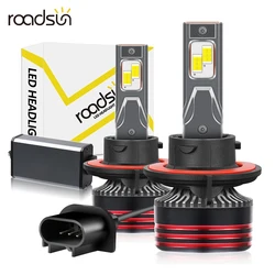 H13 9008 LED Car Headlight Bulbs 200W 6000K White 600% Brightness Hi-Lo Beam With Copper Heat Tube Canbus No Error 12V 24V