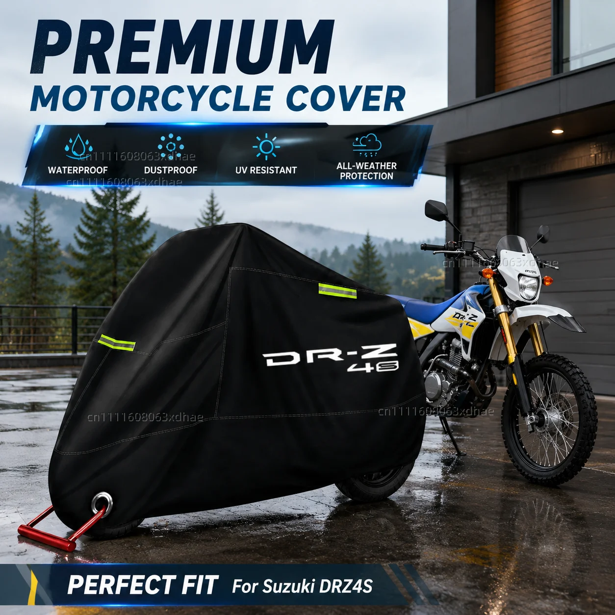 

Motorcycle Cover All Season Waterproof Dust Rain UV Protection 190T Oxford Cloth For For Suzuki DRZ400 DRZ400E DRZ400S DRZ400SM