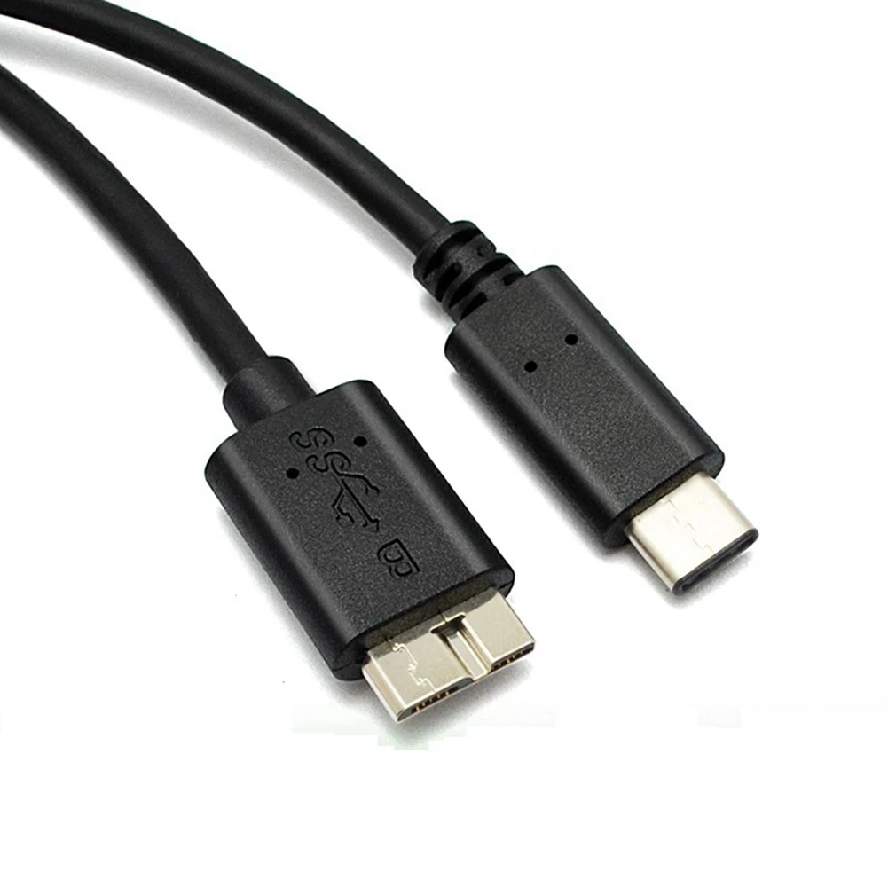 N82R 2X Hard Drive Cable,USB 3.1 Type-C Male To USB 3.0 Micro-B Male Data Cable For Tablet Phone