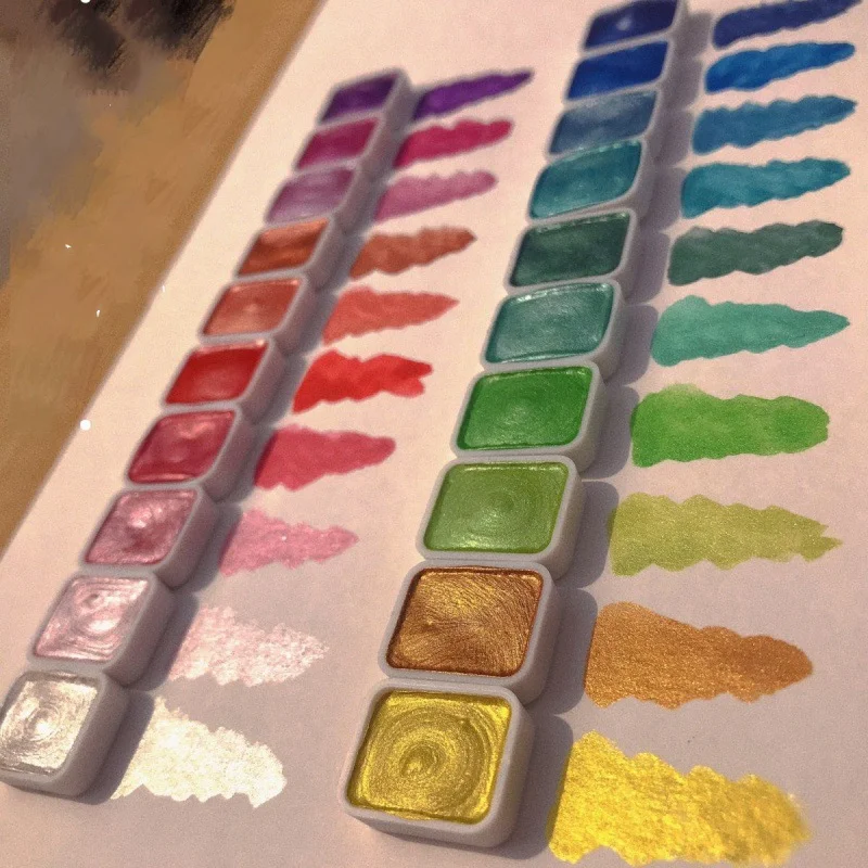 Metallic Glitter Nail Solid Pigment Set, 20 Color Nails Decor Watercolor Manicure Paint Draw Chrome Powder Flowers