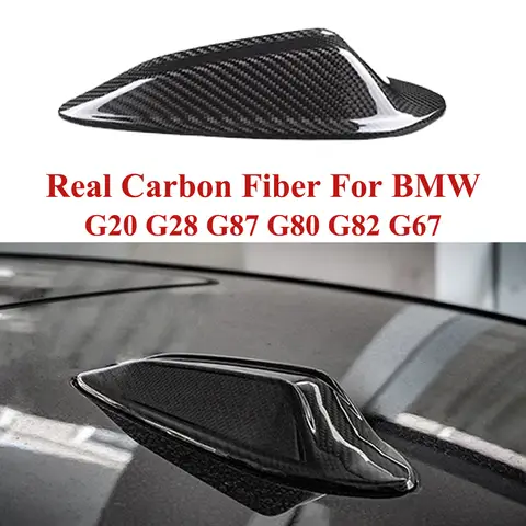 리얼 탄소 섬유 상어 핀 안테나 커버, BMW 3 시리즈 G20 G28 M2 G87 M3 G80 M4 G82 X7 G67 2023 +