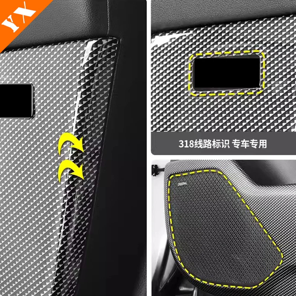 For CHANGAN Deepal G318 2024-2025   Car Door Anti Kick Hit Scratch Panel Frame Carbon Look Decoration Sticker Cover Garnish