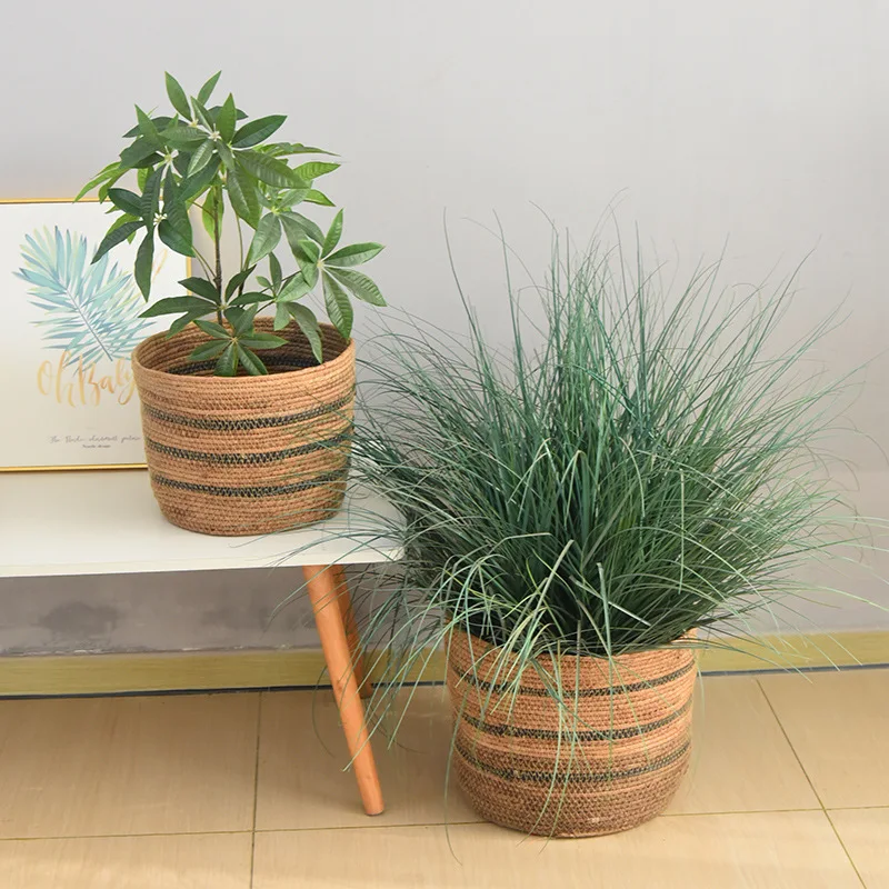 Woven Rattan Storage Basket Garden Decoration Plant Pot Home Goods Storage Basket Nordic