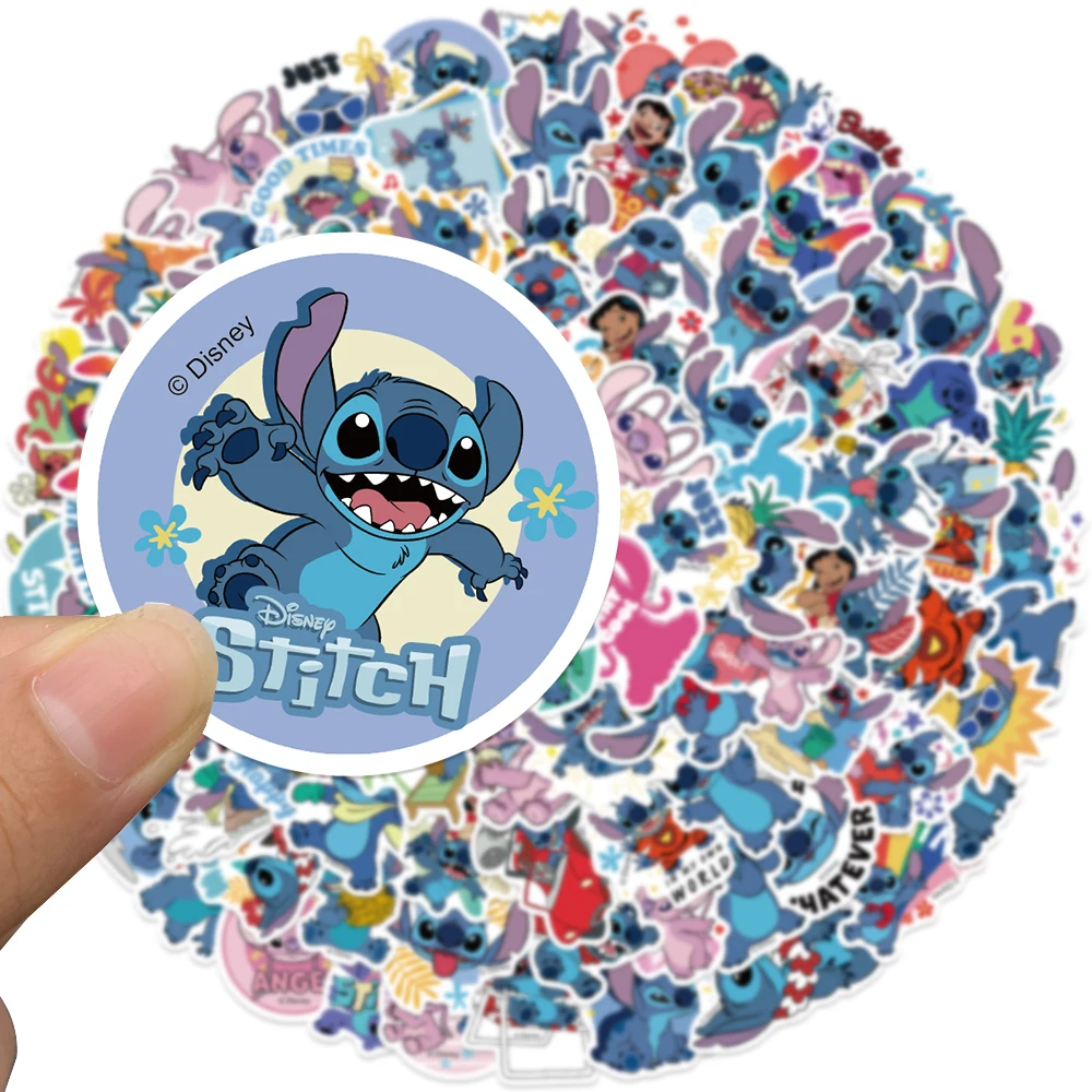 50/100Pcs Disney Cute Cartoon Lilo & Stitch Stickers Laptop Phone Suitcase Guitar Graffiti Waterproof Sticker Decals Kids Toy