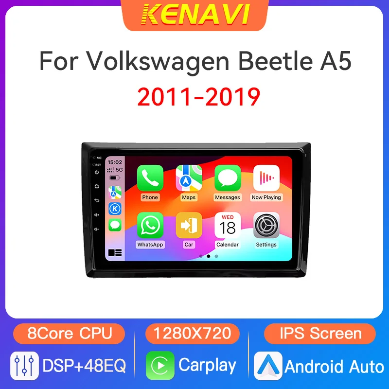 

Автомобильный стерео радио мультимедийный видеоплеер для Volkswagen Beetle A5 2011-2019 навигация GPS Carplay Android Auto 2din головное устройство