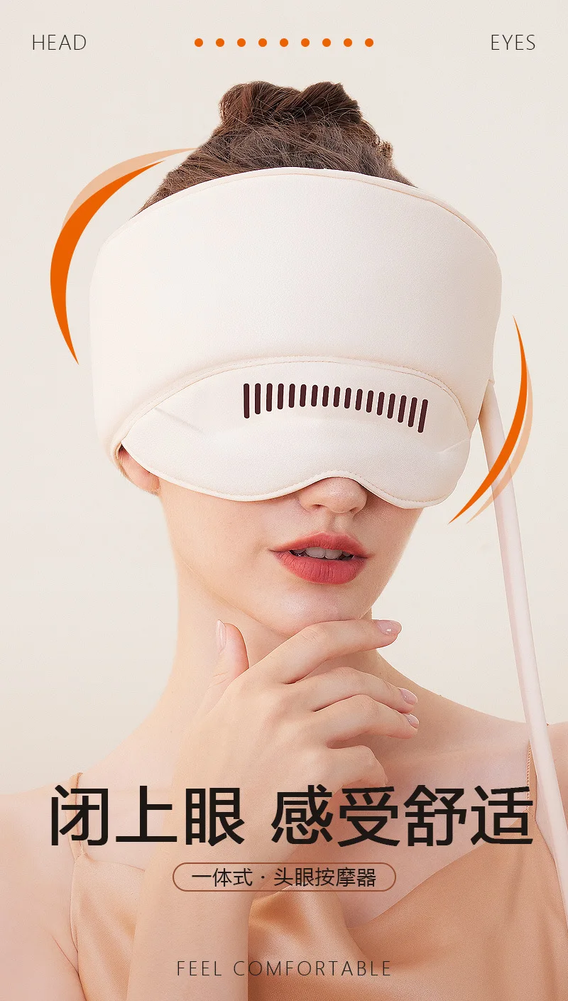 New Sleeper Head Massager Electric Heating Airbag Massage Cap Scalp Neck Head and Eye Massager