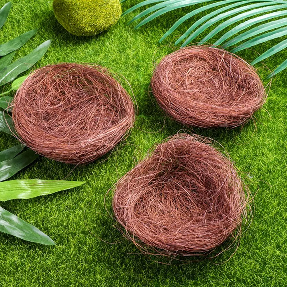 10Pcs Creative Simulated Bird'S Nest Decorated Practical Bird Nest Artificial Birds Nest Hemp Thread Birds Nest Ornament