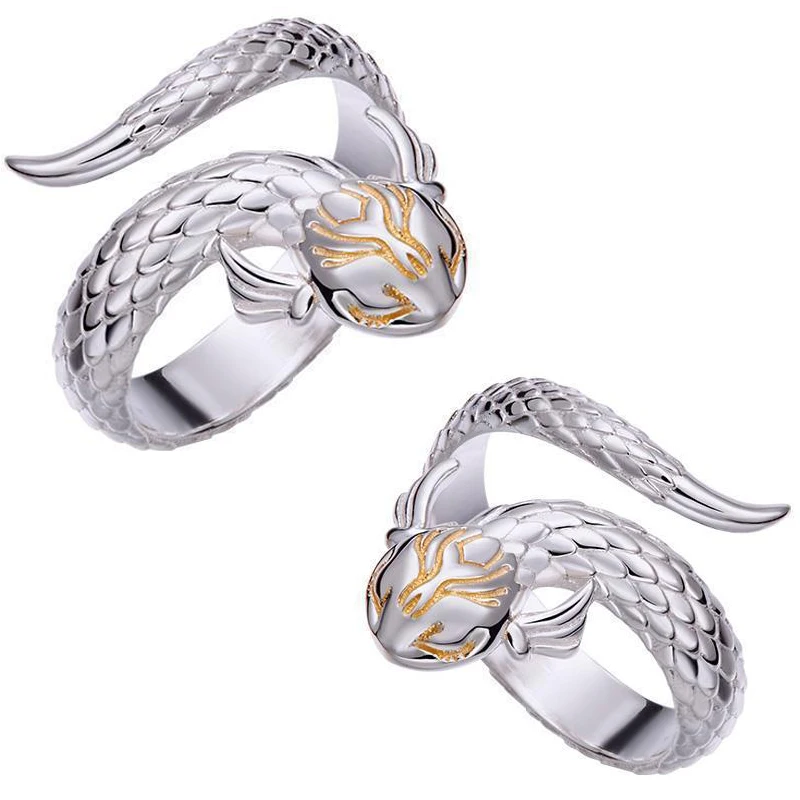 SALONGFANG Gift Animation Ring Breaking the Sky Swallowing the Sky Python Ring Ring Guoman Jewelry Genuine Edition