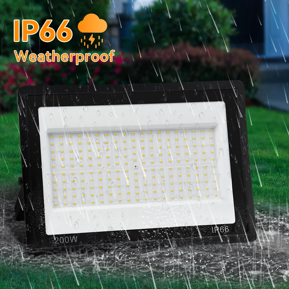 Imagem -05 - Impermeável Led Flood Light para Jardim Holofote ao ar Livre Holofote para Pátio Garagem de Rua 200w 300w 6000k ac 85265v Ip66