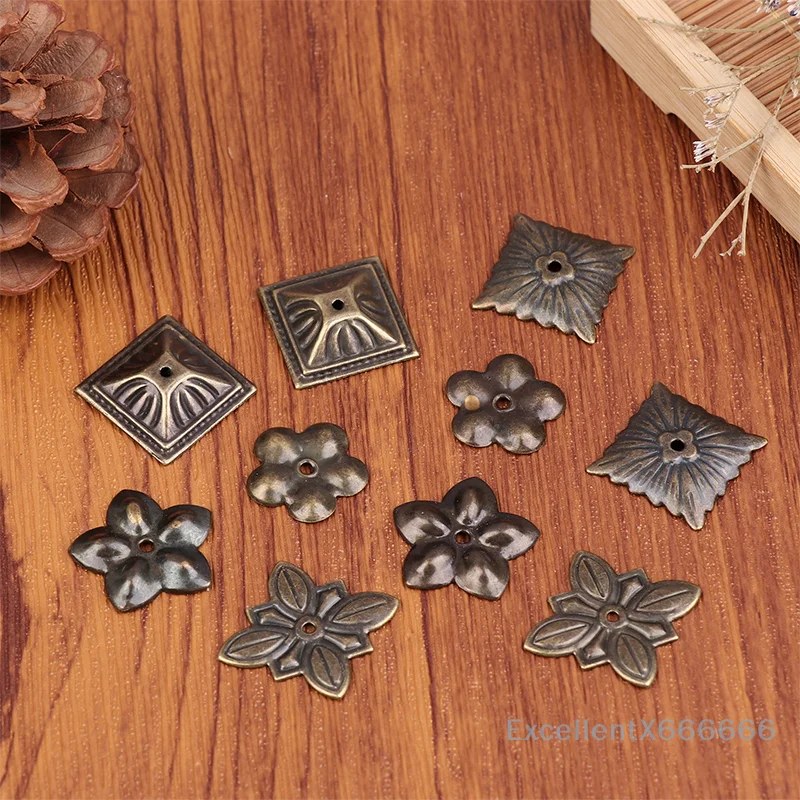 Wooden Box, Jewelry Chest, Wine Case Corner Hardware - 10Pcs Antique Brass Upholstery Decor.