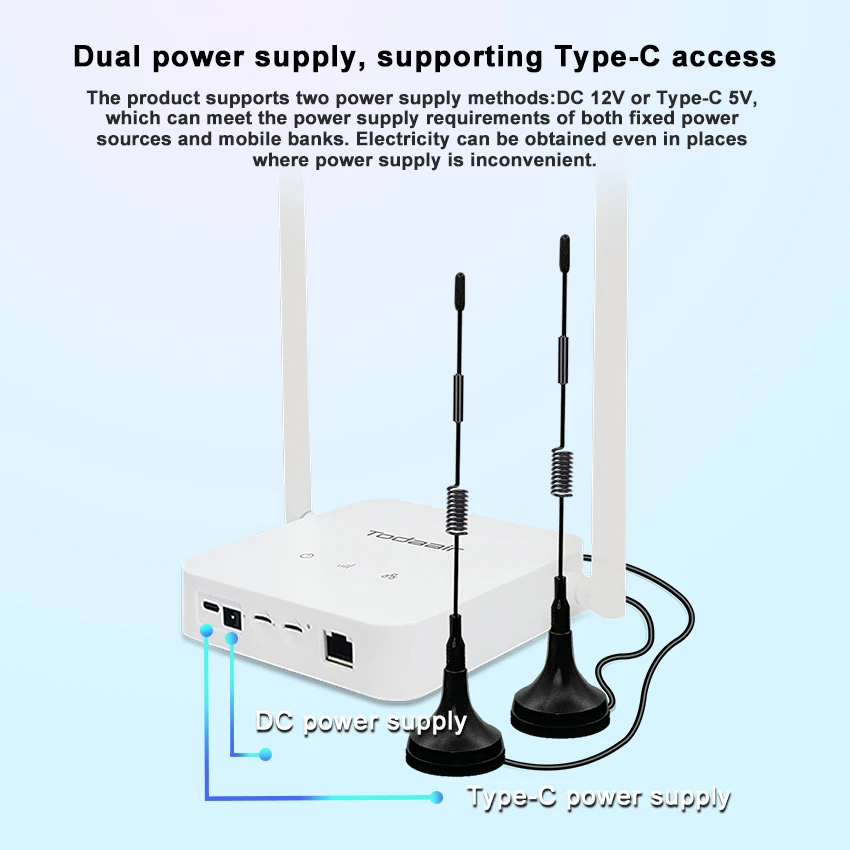 راوتر 4G LTE مع WiFi 6، تنزيل بسرعة 150 ميجا بت في الثانية، فتحة بطاقة SIM مزدوجة، 2 × هوائيات خارجية عالية الكسب، قفل شبكة 3G/4G، 300 ميجا بت في الثانية 2.4