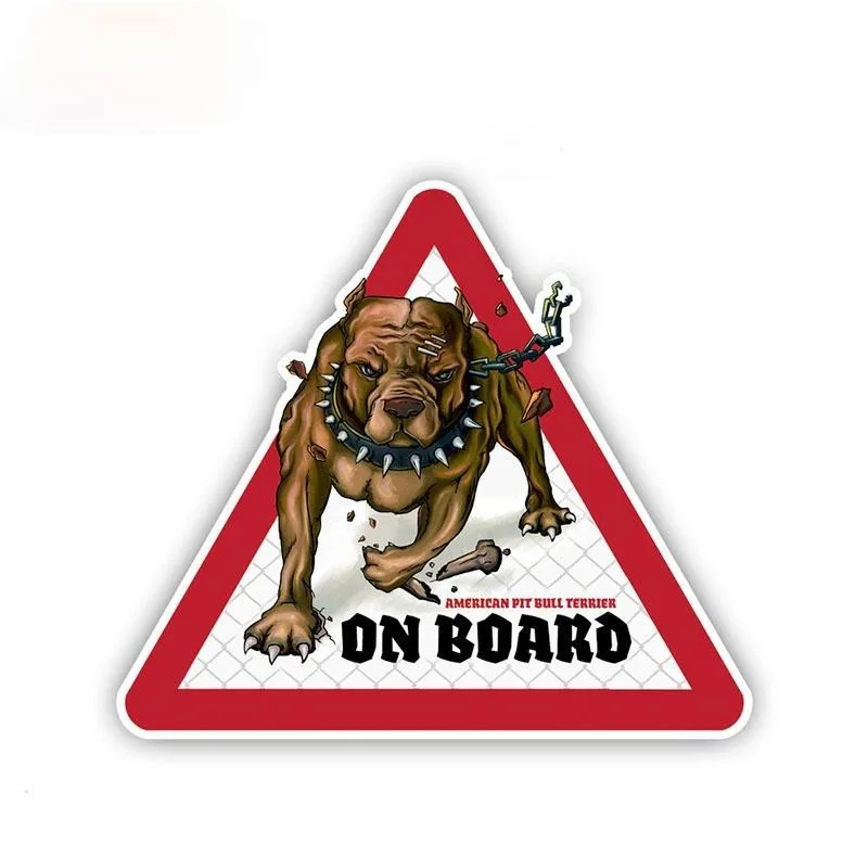 Car Sticker Motorcycle Decals Warning Sign Pit Bull Dog Decorative Accessories Creative Bumper Waterproof Decal 12*10cm