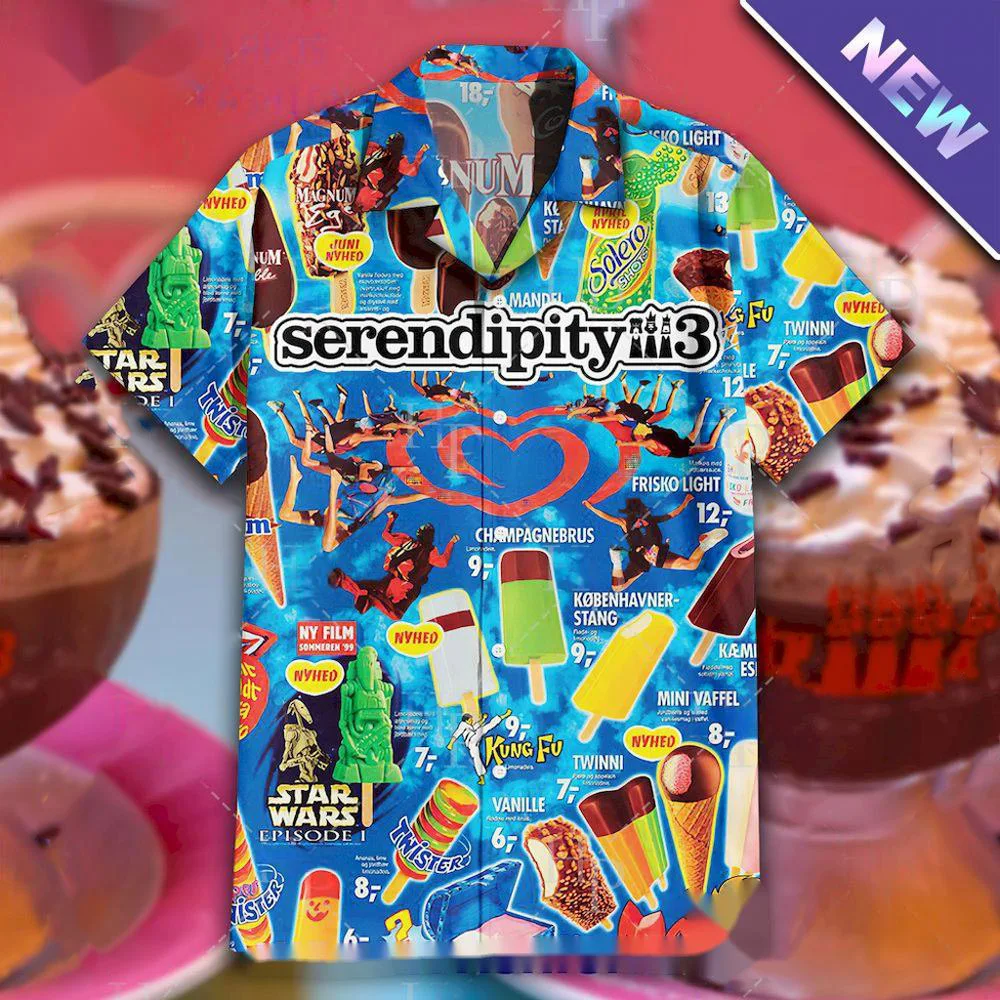 3D Printed 80s 90s Vintage Ice Cream Graphic Beach Shirts For Men Casual Short Sleeve Hawaii Shirts Tops Mens Designer Shirt