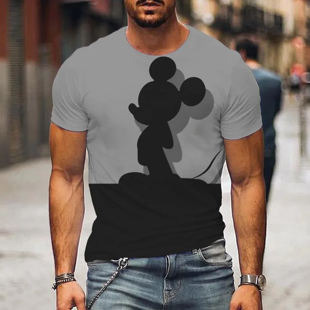 2024  Disney Mickey Mouse 3d Print T-shirt New T-shirt Animation Top Summer Street Couple Parent-Child Short Sleeve