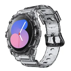 Transparent Band+Case for Samsung Galaxy Watch 5/4 40mm 44mm Accessorie Clear Case+sport bracelet Galaxy Watch 4 strap wristband