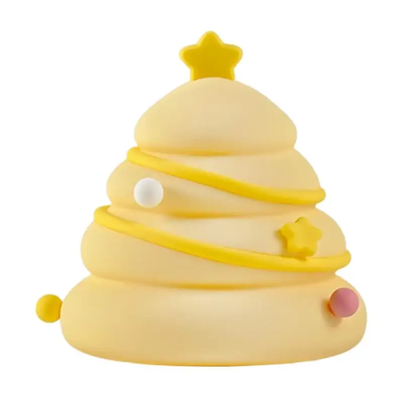 Silicone Pat Night Light Christmas Tree Sleeping Night Lamp Battery Kid's Bedside Lamp For Study Room Kid's Room Bedroom College