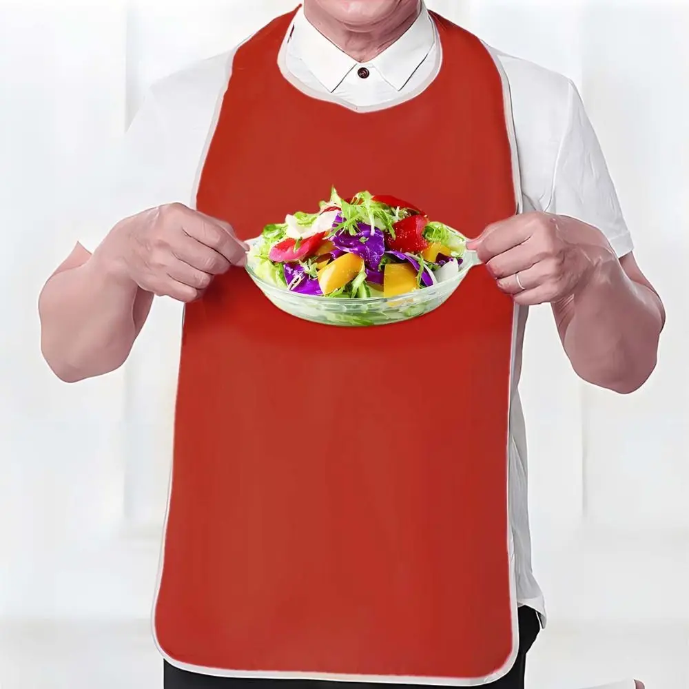 Adjustable Adult Bibs Stain Resistant Washable Elderly Bib Thicked Anti-oil Rice Pocket Bib a Mess-Free Diet