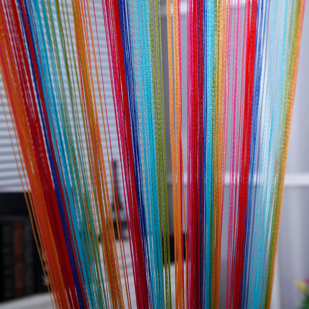 

Colorful String Curtain Multicolored Six Colors Simple Fashionable Room Divider Bedroom Living Room Thread Curtains