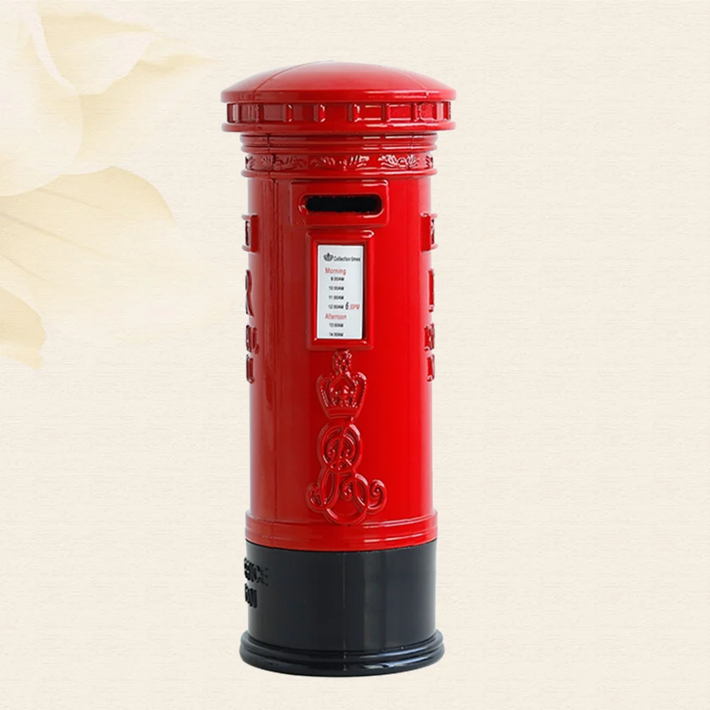 Piggy Bank British Pillar Box Vintage Piggy Bank With High Capacity Coin Money Safe Box Kids Gifts (Mailbox)