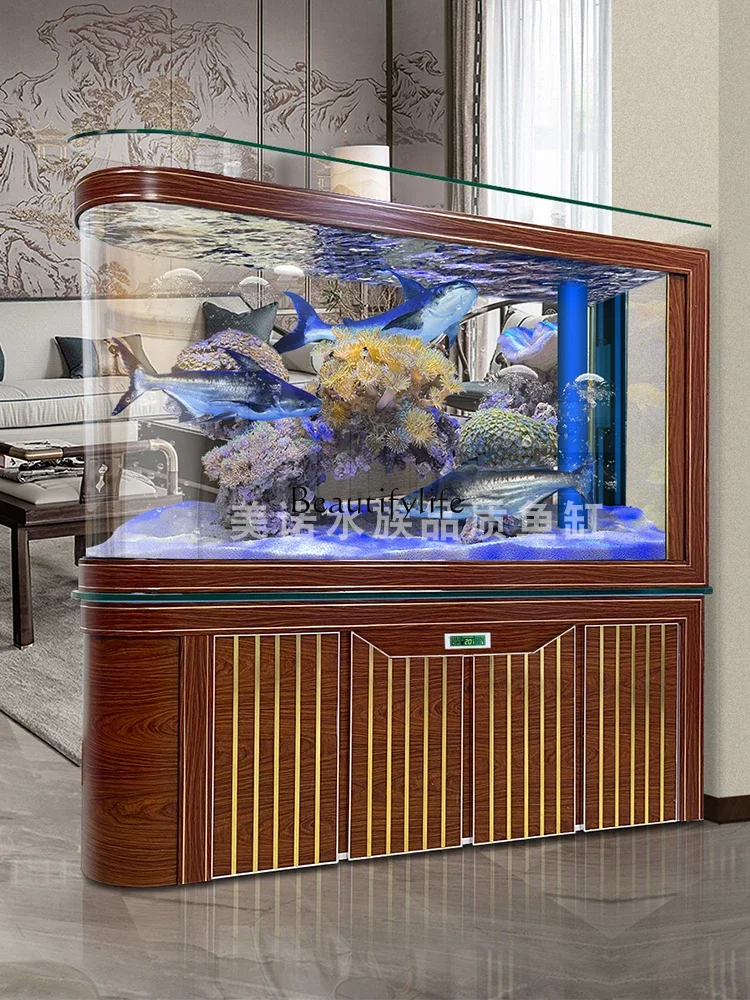 Light Luxury Fish Tank Living Room Advanced New Home Medium and Large Subareas Screens Smart Change Water