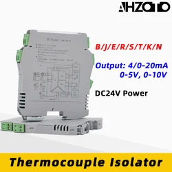Din ray termokupl sıcaklık sinyal izolasyon RTD dönüştürücü verici K/B/E/J/R/S/T giriş 4-20 mA 0-10v çıkış DC24V
