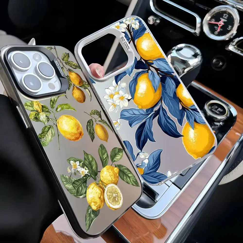 

Summer Fresh Fruit Lemon Phone Case For iPhone 16,15,14,13,12,11,Mini,Pro,MAX Black Matte Shockproof Cover