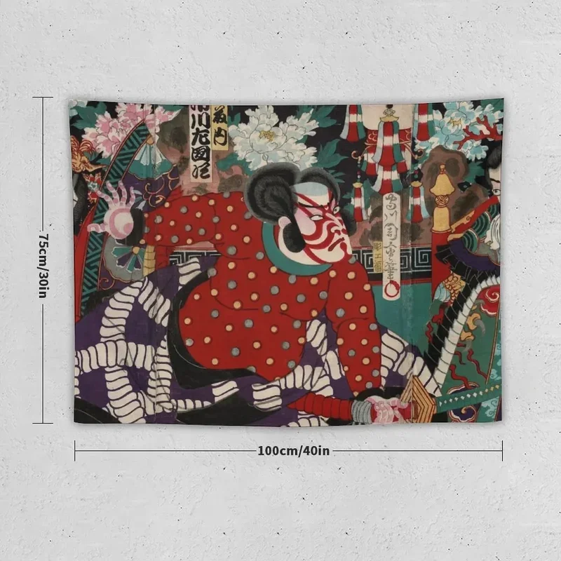 Ceramic tile things to decorate the room tapestry samurai japanese tapestry war