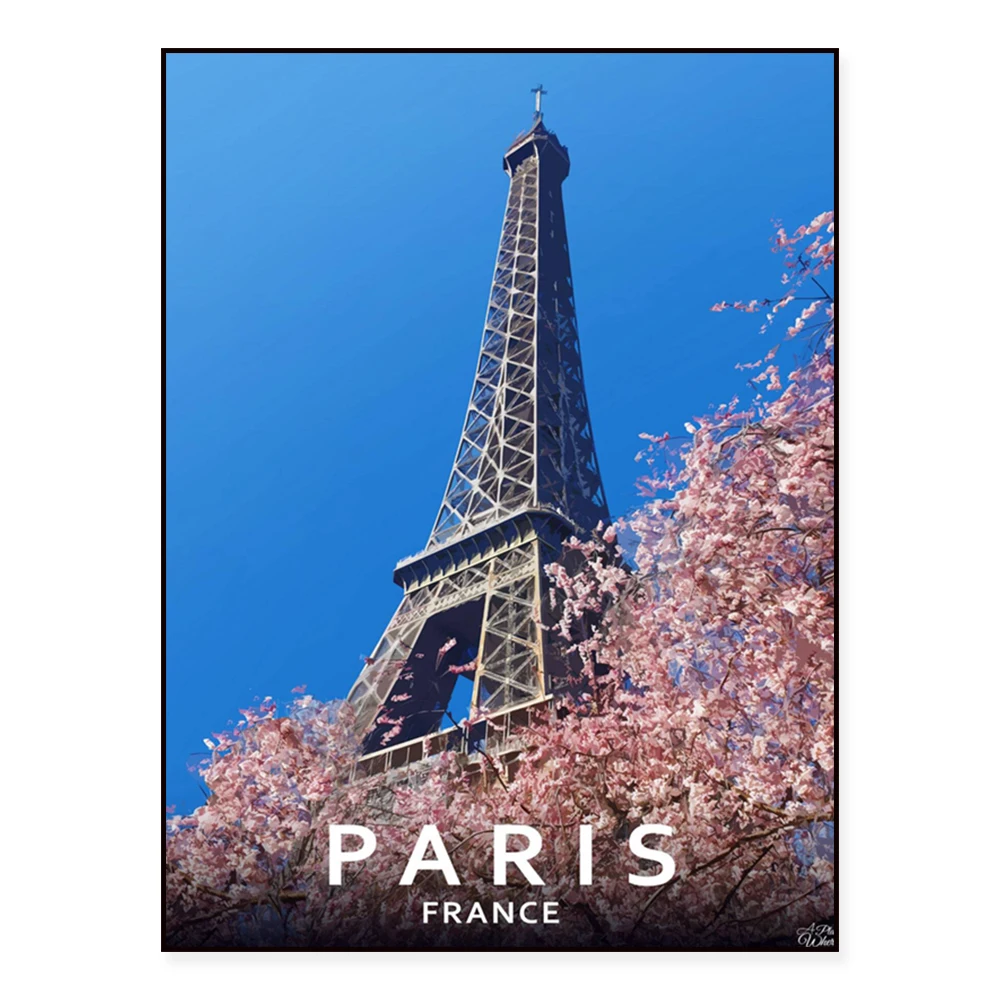 Biarritz, Toulouse, Aix-en-Provence, Pont Annecy, Bayonne, Venice, Arc de Triomphe, Carcassonne, Roussillon travel poster